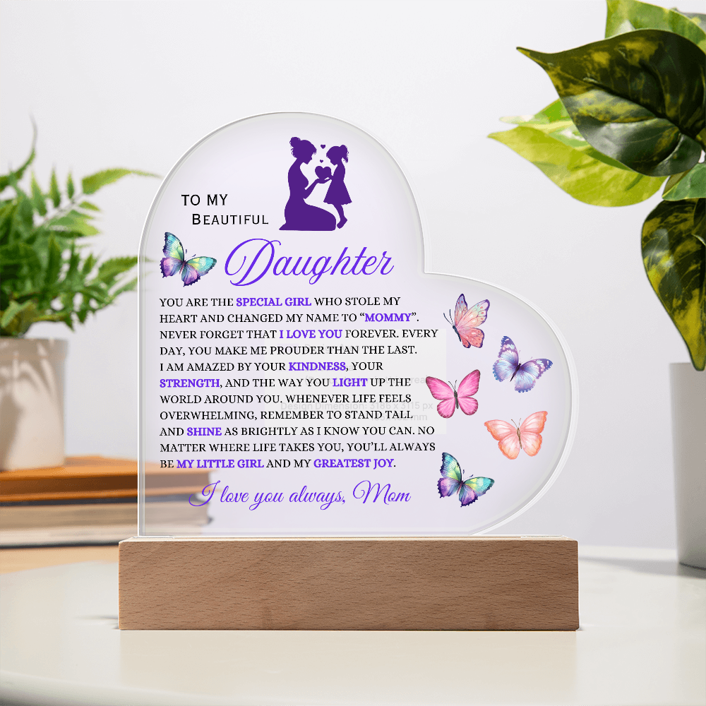 Heart Acrylic: A Mother's Love for her Daughter Illuminated