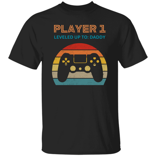 Matching Father and Baby T-Shirt and Onesie, Player 1 and Player 2