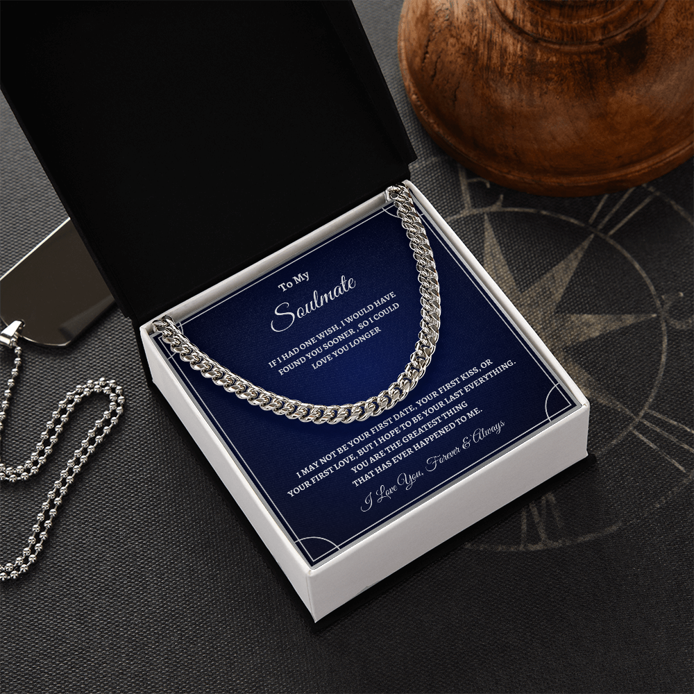 "To My Soulmate" Cuban Link Chain – A Symbol of Forever Love