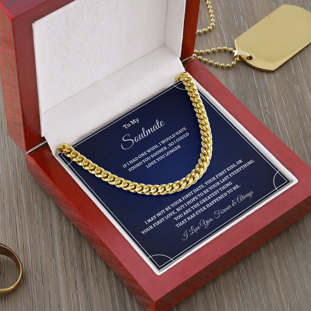 "To My Soulmate" Cuban Link Chain – A Symbol of Forever Love