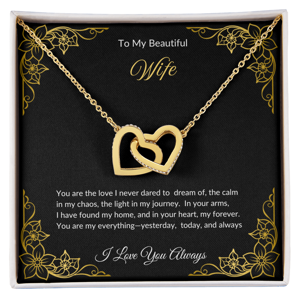 Forever in My Heart: Two Heart Pendant Necklace for My Wife