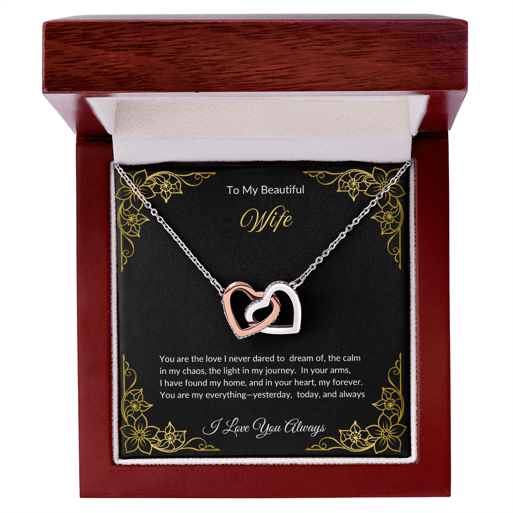 Forever in My Heart: Two Heart Pendant Necklace for My Wife
