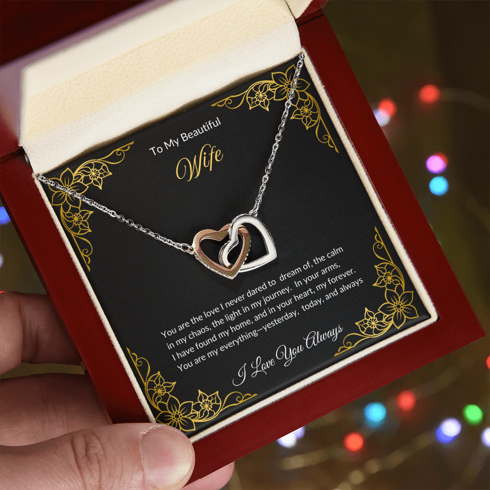 Forever in My Heart: Two Heart Pendant Necklace for My Wife