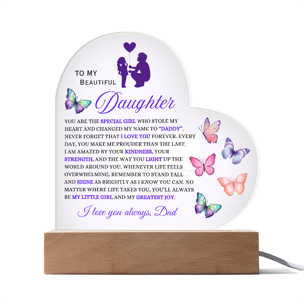 Acrylic Heart: A Father's Love for his Daughter Illuminated
