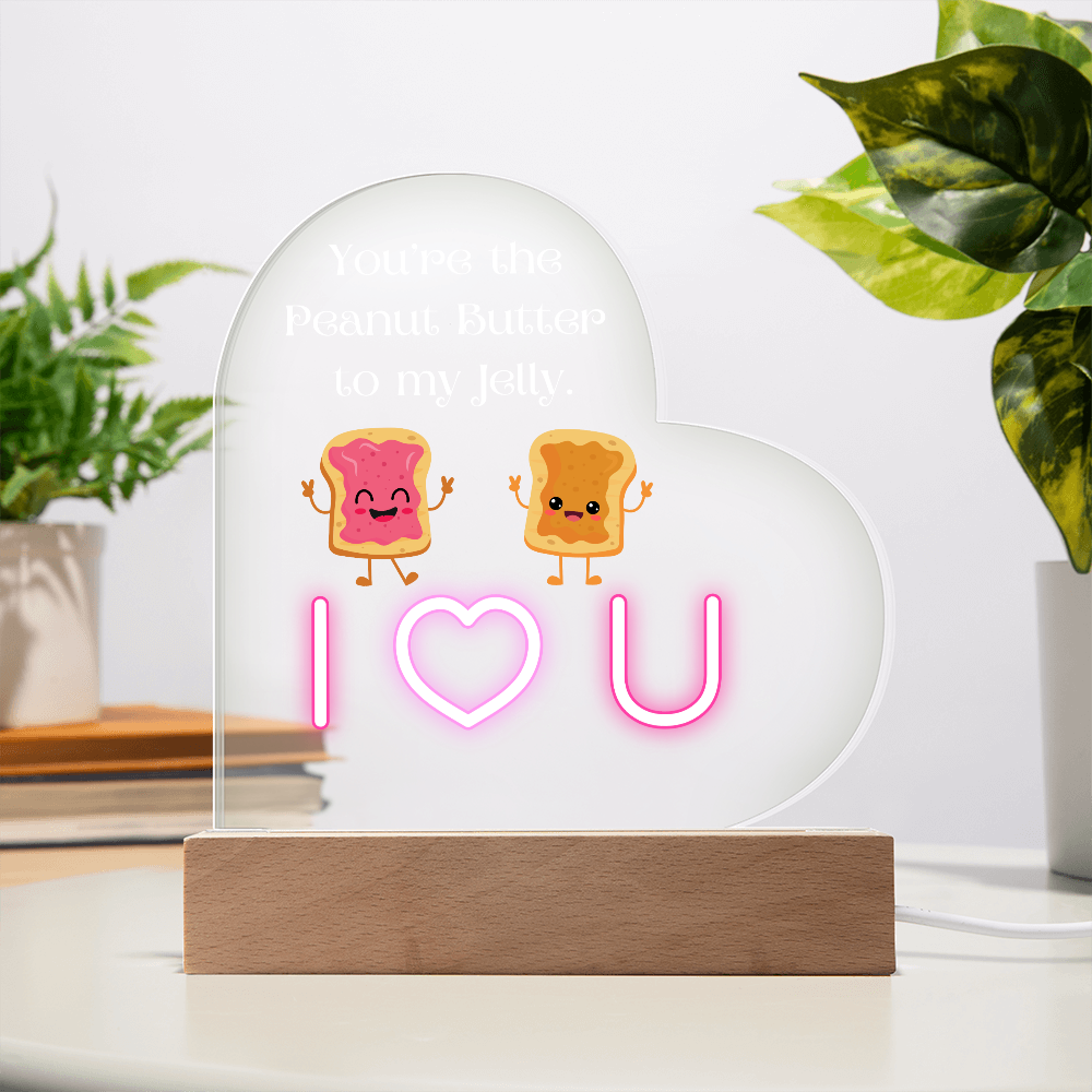 You Are the Peanut Butter to My Jelly" Heart-Shaped Light-Up Plaque