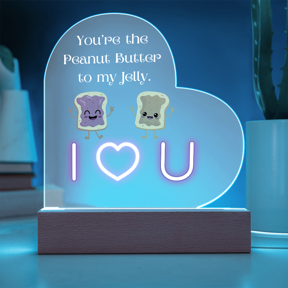 You Are the Peanut Butter to My Jelly" Heart-Shaped Light-Up Plaque