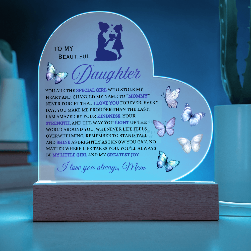 Heart Acrylic:  A Mother's Love for her Daughter Illuminated