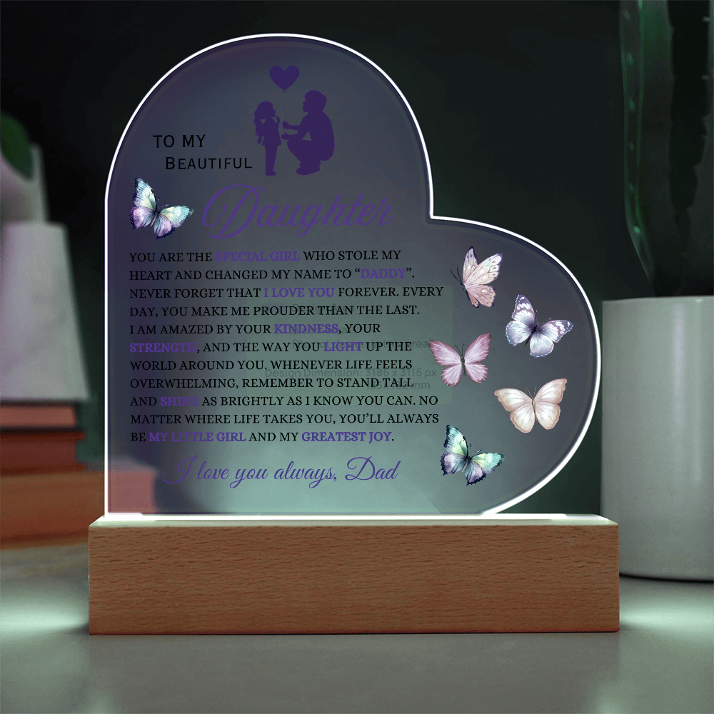 Acrylic Heart: A Father's Love for his Daughter Illuminated