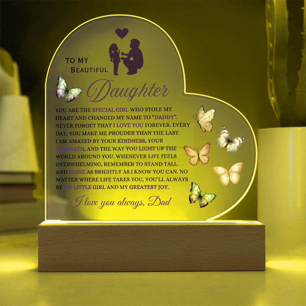 Acrylic Heart: A Father's Love for his Daughter Illuminated